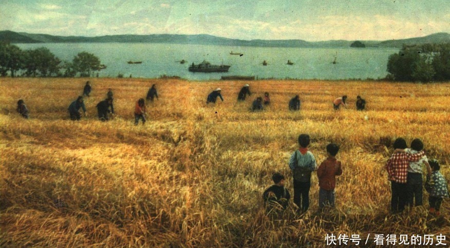老照片 1960年的黑龙江牡丹江市镜泊湖 宛如一幅天然的画卷