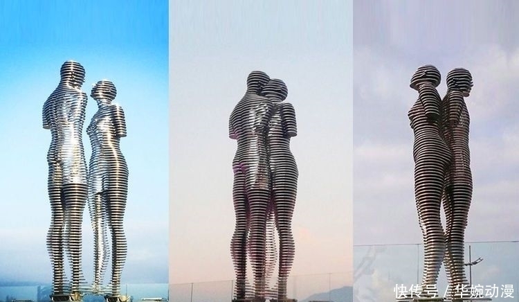 全过程|世界上最虐心的8米不锈钢雕塑,用10分钟演绎了爱情的全过程