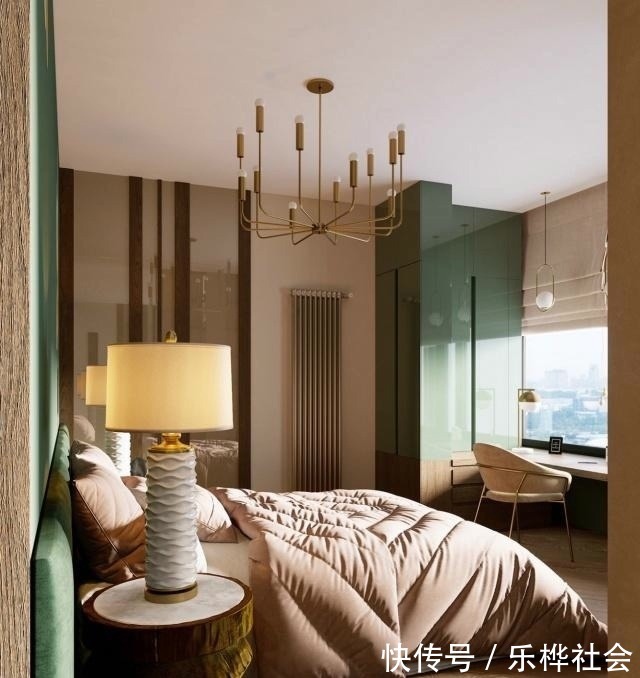 风格|现代风格的轻奢设计,金色与绿色的完美搭配