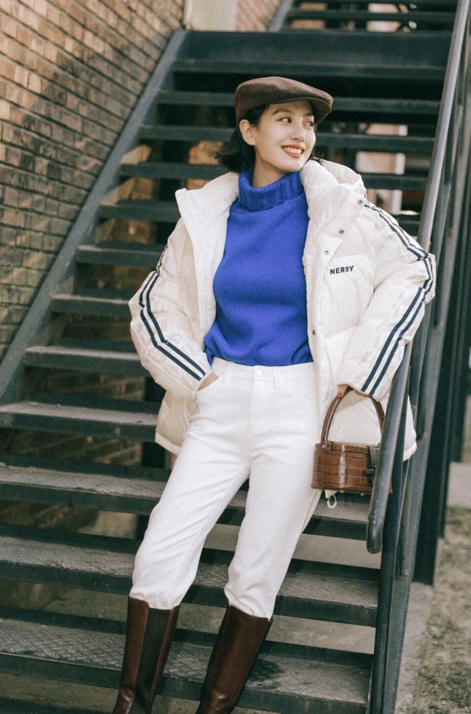 白色 冬天穿羽绒服也不要乱搭,试试这些搭配方式,时髦精致又有个性