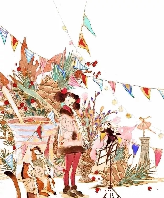 绘画#清华大学才女尧立,她笔下的插画,美到让人窒息