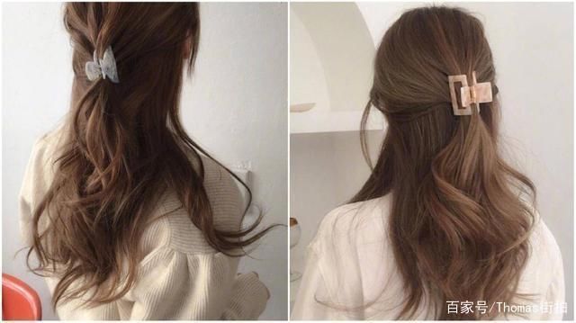 女性发型打理,韩系美发搭配时髦的发饰,流露女性温柔优雅的气质