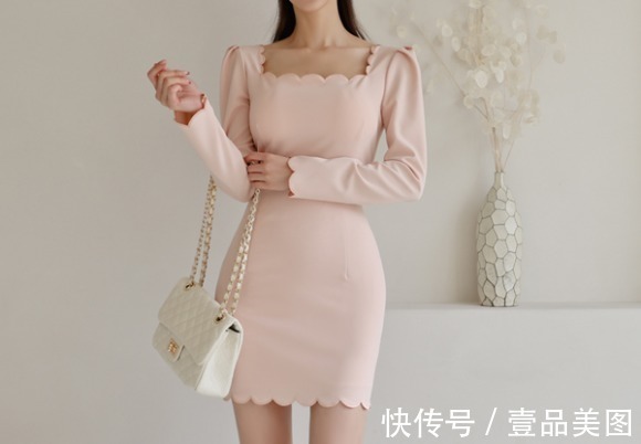 膝裙 韩国美女的时尚搭配:鸢花雨柳粉黛纯情缥染及膝裙