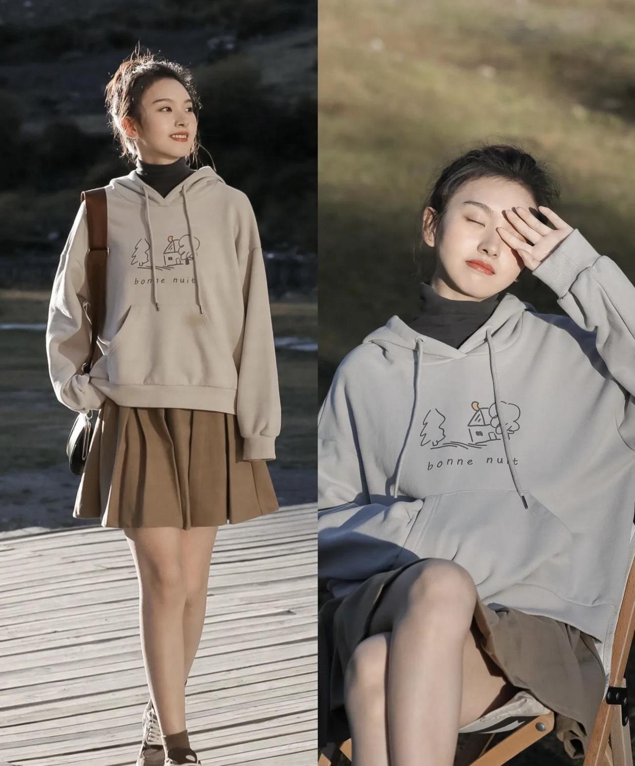 温暖|小个子女生这样穿卫衣,让你冬日也温暖又洋气,休闲感满分!