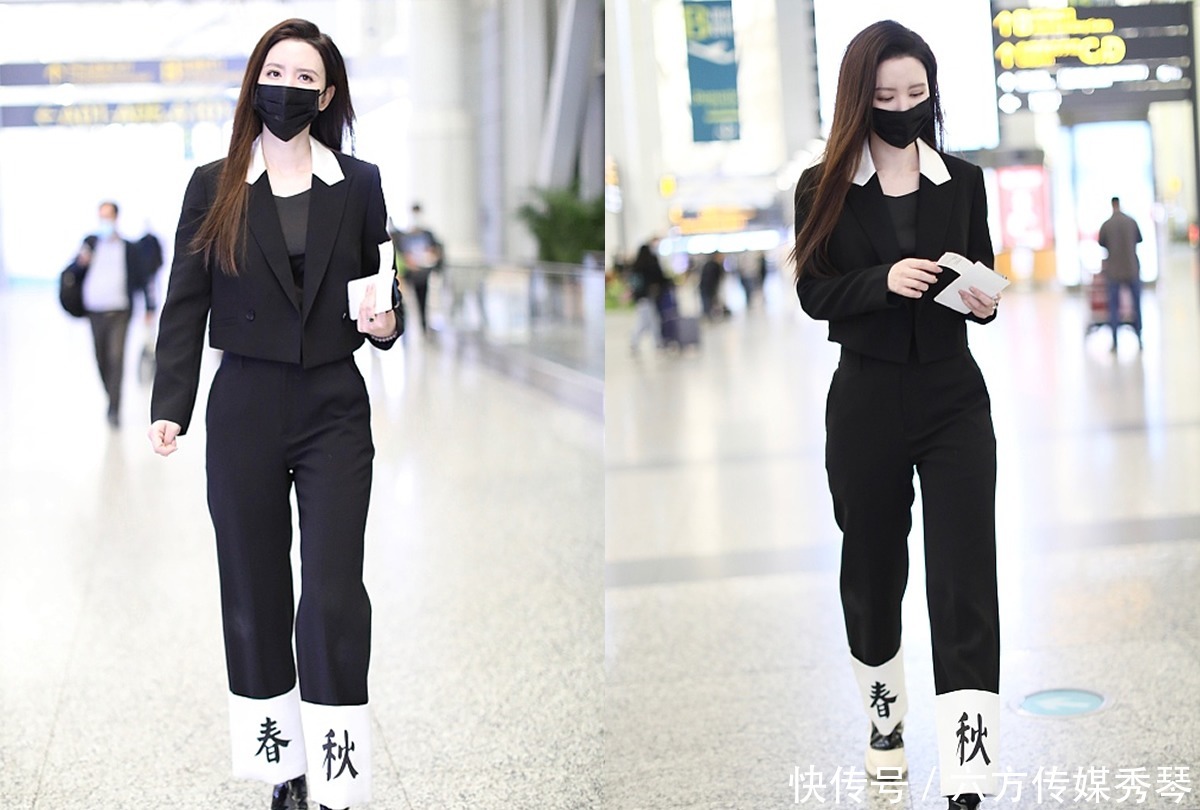 粉红|张萌成穿衣榜样,粉红格纹大衣清新甜美,蓝灰色派克大衣保暖帅气