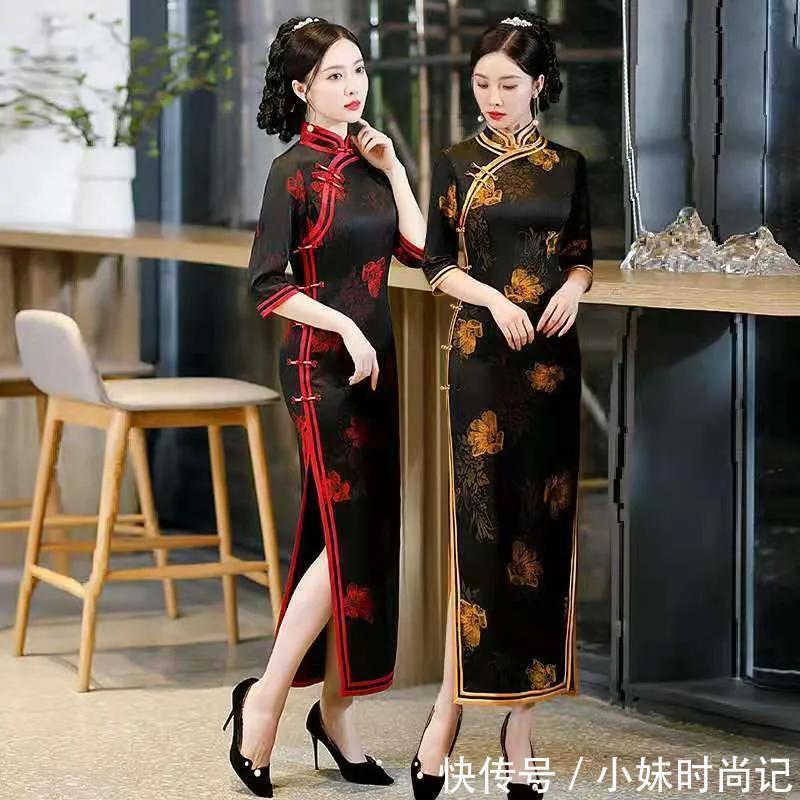 女子|秋冬时尚款优雅金丝绒现代改良旗袍,穿出的是味道,描摹的是风情