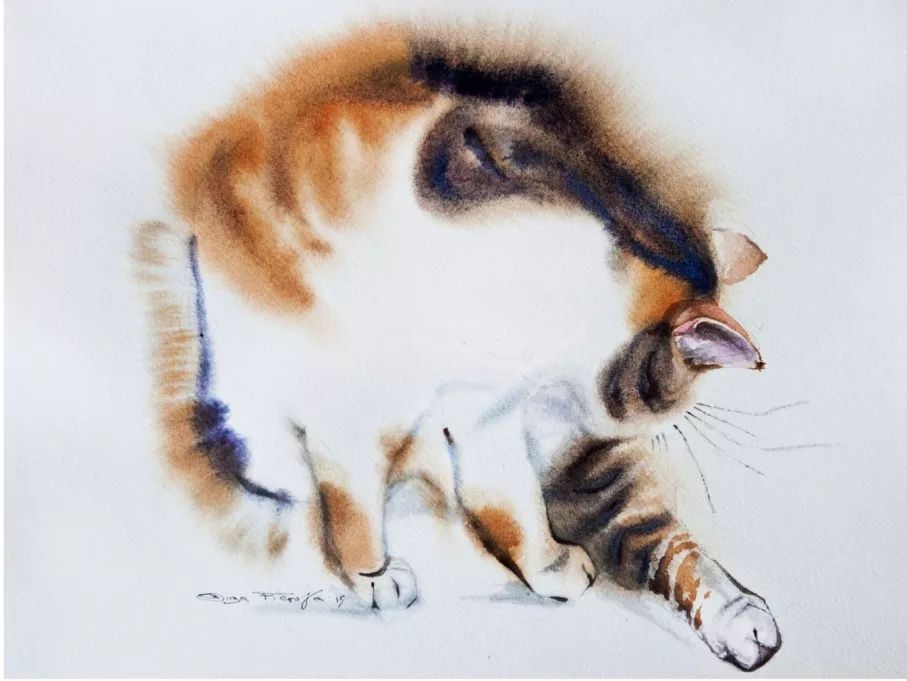 艺术家&俄罗斯艺术家画的大公鸡、猫咪、狗，神态逼真颇具中国国画意味