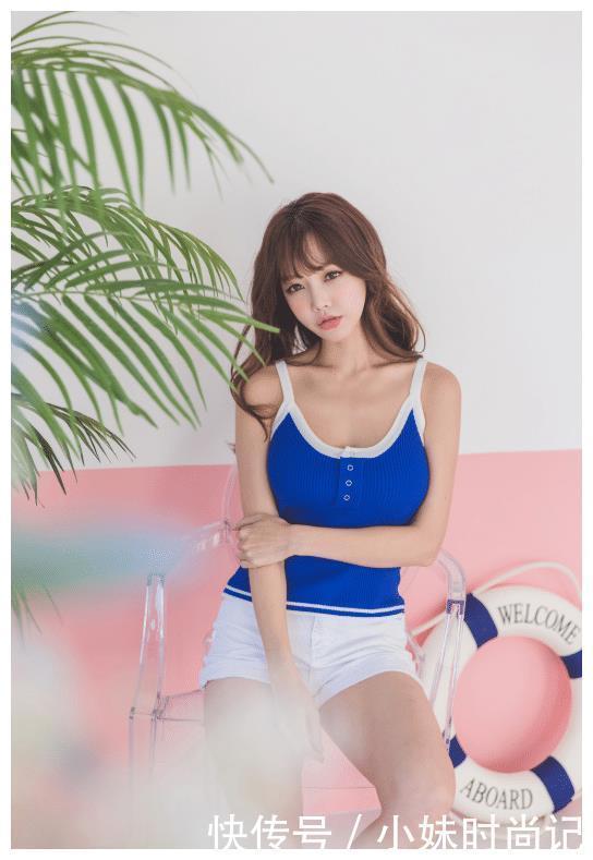 小背心|蓝色上衣, 白色短裤, 小清新的运动风你喜欢吗?