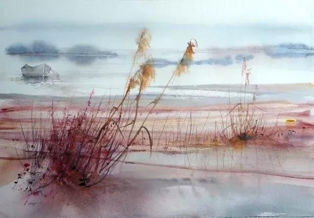 东方$富有诗意的水彩,带着东方水墨的质感,果真是妙啊