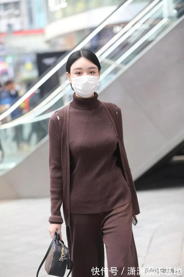 咖啡|咖啡色针织品配上咖啡直筒裤,做最端庄贤淑的素人女子!