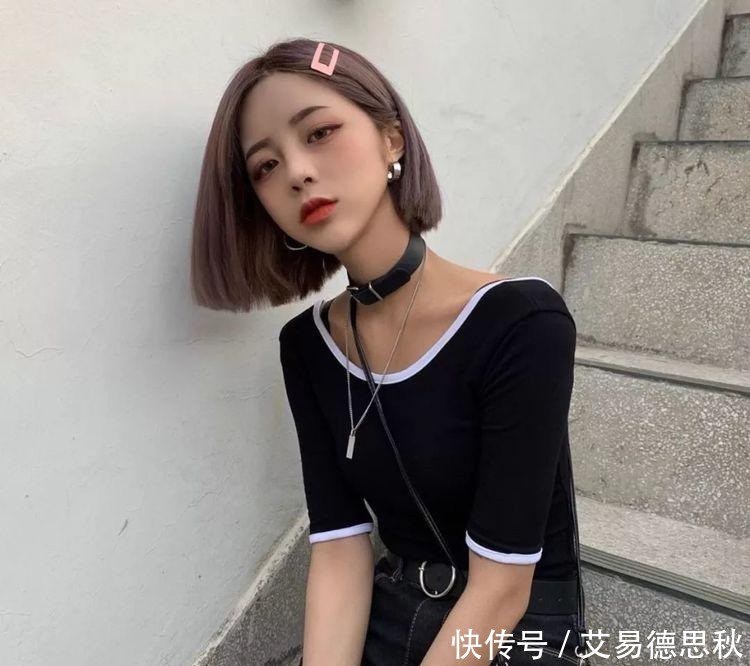 短发“一刀切”,不打理也好看