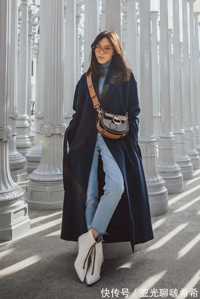 直筒裤 九分裤+短靴=入冬最潮搭配套路,显瘦显高帅翻天!