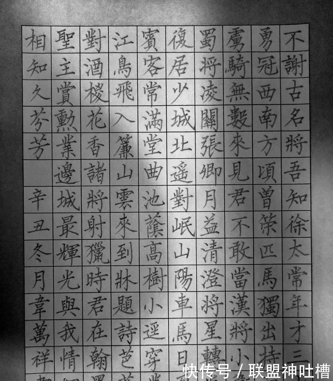 书友$好功力!用柳体,写硬笔书法!