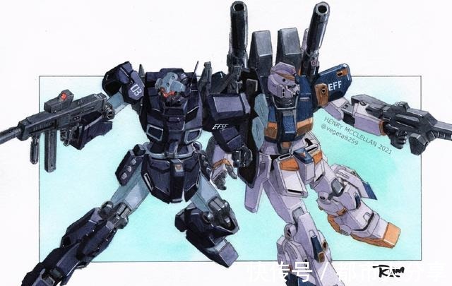 高达|机动战士高达插画,新安洲怎么被烤焦了