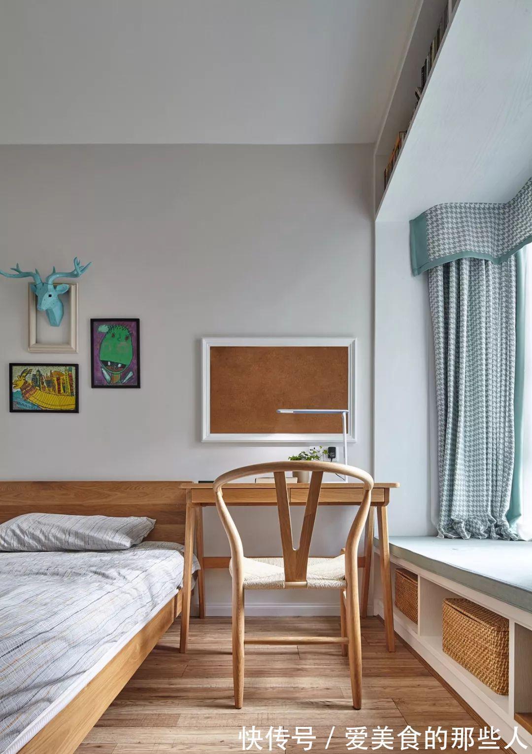 床头|91平的北欧家,客厅拥有家庭图书馆太赞了!