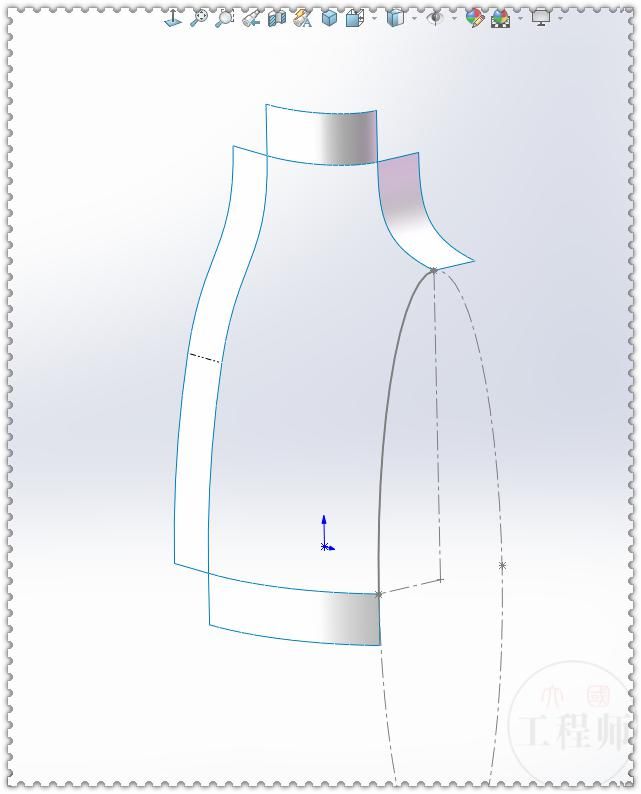  铺面|在SolidWorks里用已有线框铺面，画一个类似于马甲的图形