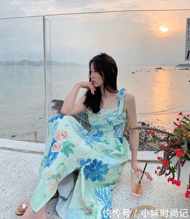 风情|今夏最撩人的油画连衣裙,法式浪漫风情更为温婉儒雅