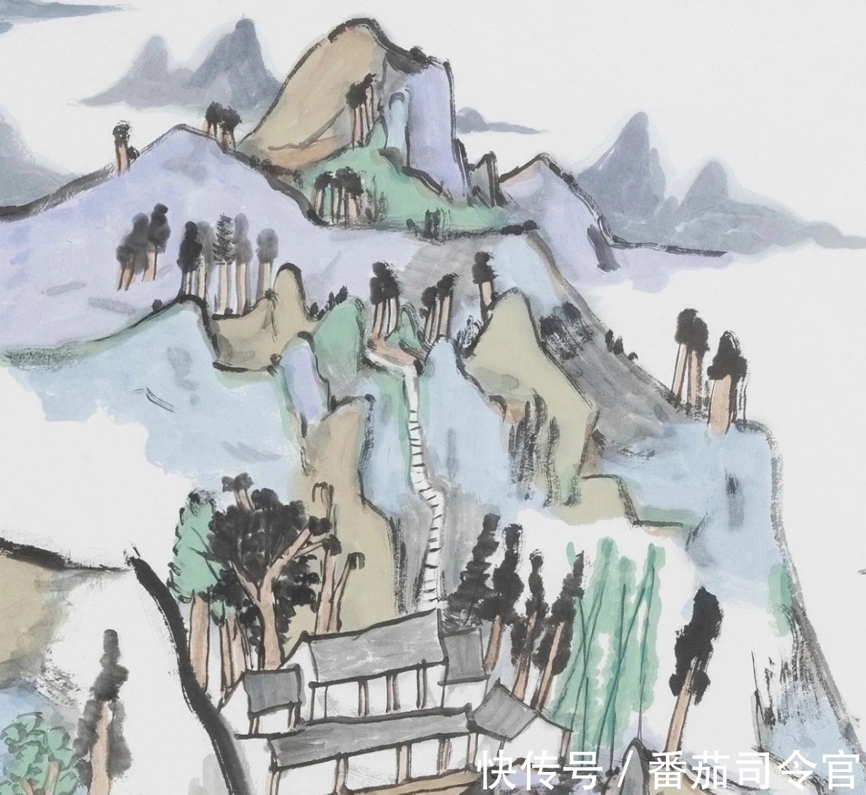 写意山水画|林容生一组写意山水画,每张都带高清局部,看清线的造型