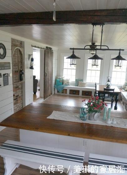 吧台|不要餐厅了,厨房的墙砸掉一半放块长木板,坐着吃饭也挺好的!