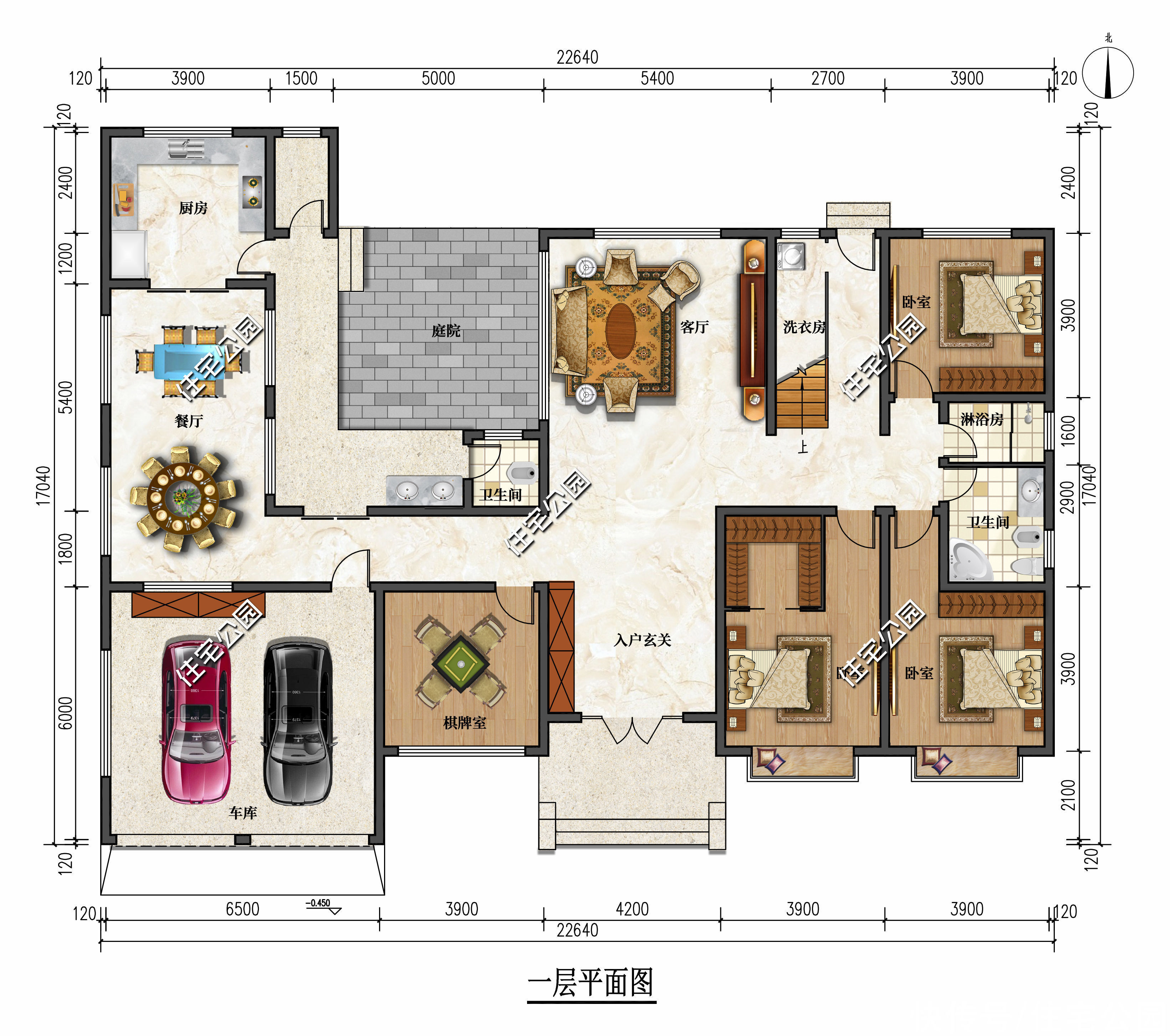 别墅|23×17米二层别墅，功能全面+动静分区+个性化飘窗，舒适度拉满