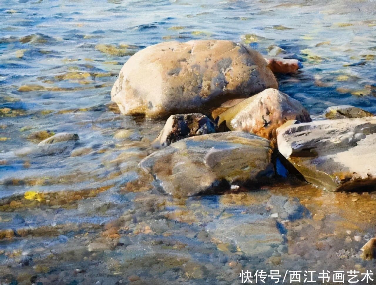 水彩画家$这位瑞典水彩画家把海边的石头质感画得好极了