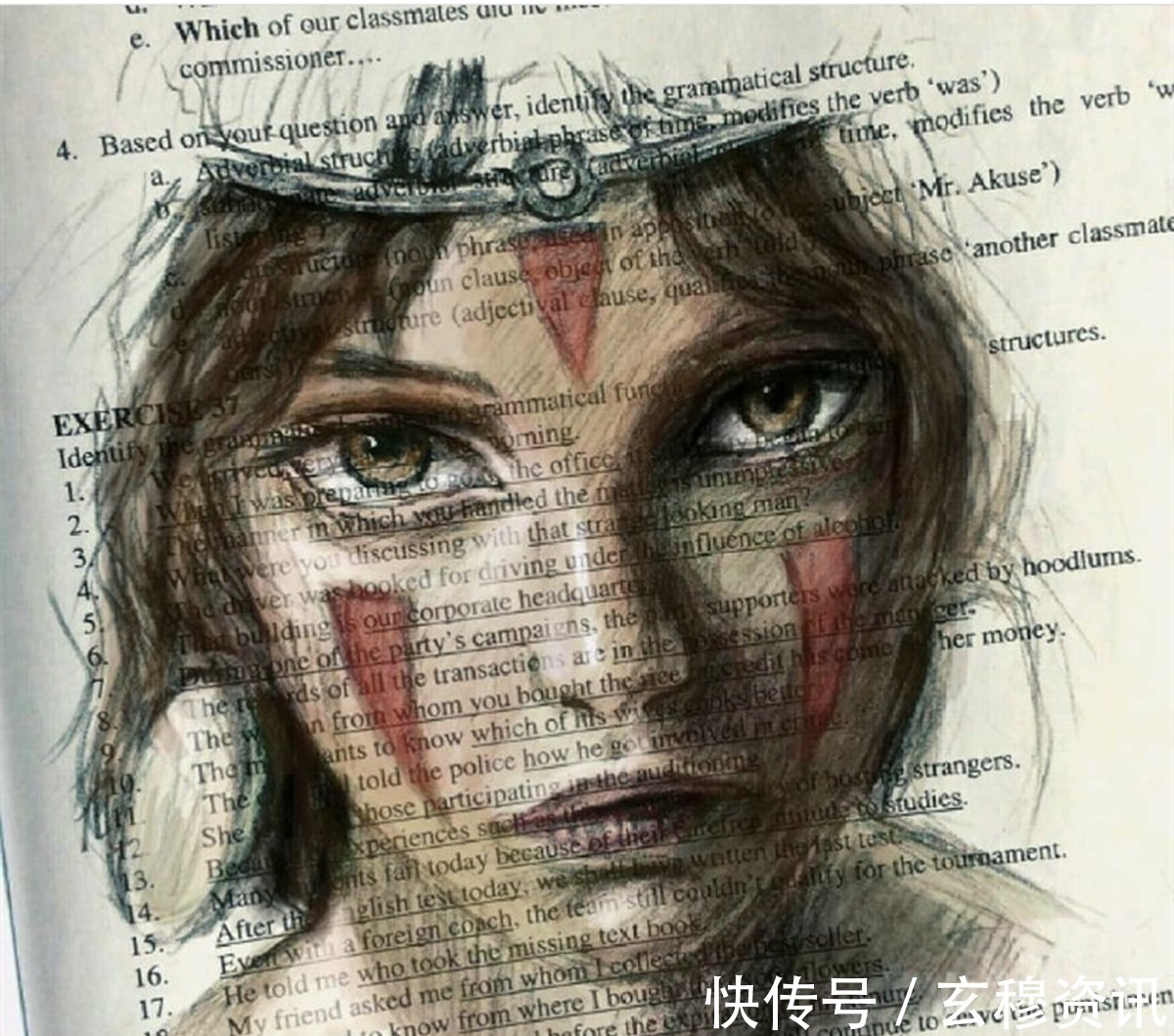 英文$画师上英文课开小差,画出了经典的人物形象,难道美术课不能画吗