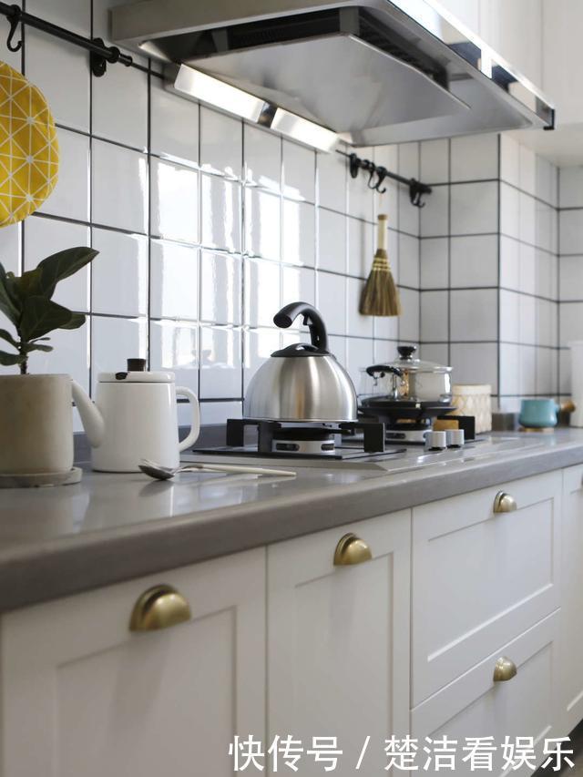 厨房|75平现代小清新空间,马卡龙色调温馨时尚,客厅镂空茶几精致唯美