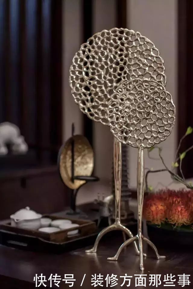 茶室|新中式别墅设计,落落大方,袅袅炊烟树外饶,一抹写意浅墨清韵