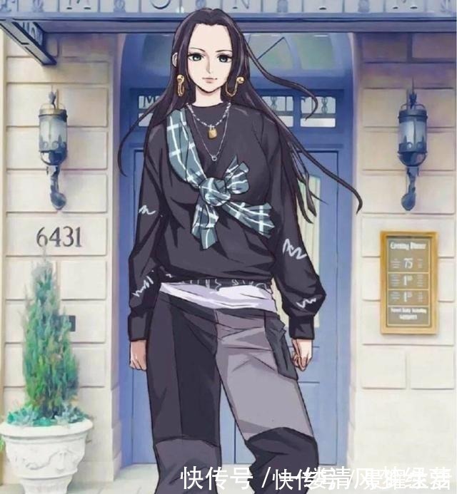 女帝|当海贼王遇上现代服装，路飞阳光帅气，女帝像御姐，他却像混混