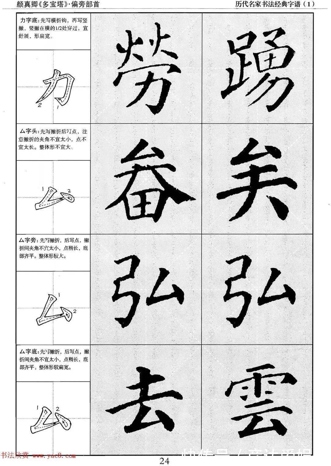 多宝塔字谱！颜真卿多宝塔字谱