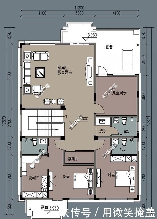 占地面积|农村别墅怎么盖才好看挑空客厅+套卧,这8套图纸25万起建!