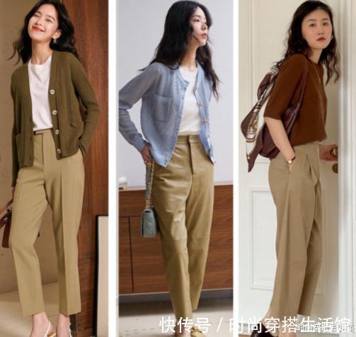 卡其色|这才是教科书级别的卡其色裤子搭配,时尚还保暖,冬天就该这么穿