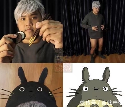 还原|Cos:低成本coser,泰国小哥版的龙猫,看了很多遍才恍然大悟