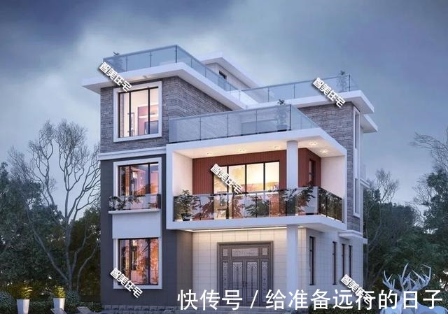 面砖|现代风格设计的农村别墅，平屋面，整体效果很时尚！