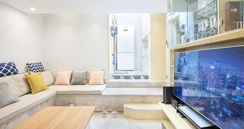 老公|老公坚持把客厅“下沉”45cm,完工太惊喜,沙发都不用买了