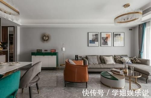 灰蓝|108平现代轻奢美宅,色彩使用大胆跳脱,构建属于自己的精致家