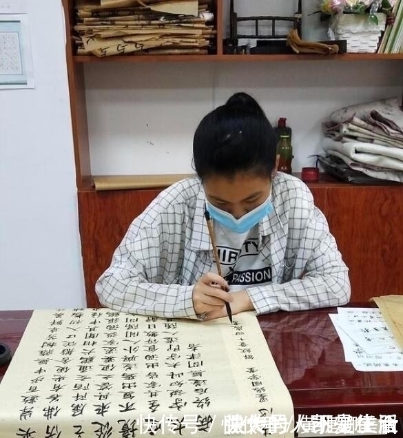 书法爱好者&14岁初二学生写《桃花源记》,运用《兰亭序》笔法,写出了艺术美