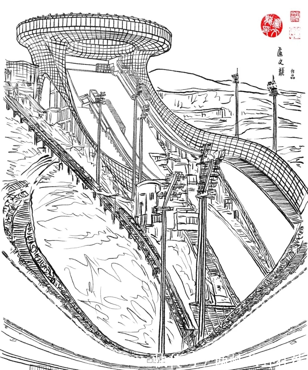 任子威@近400幅冬奥主题手绘插画均出自燕大老师之手