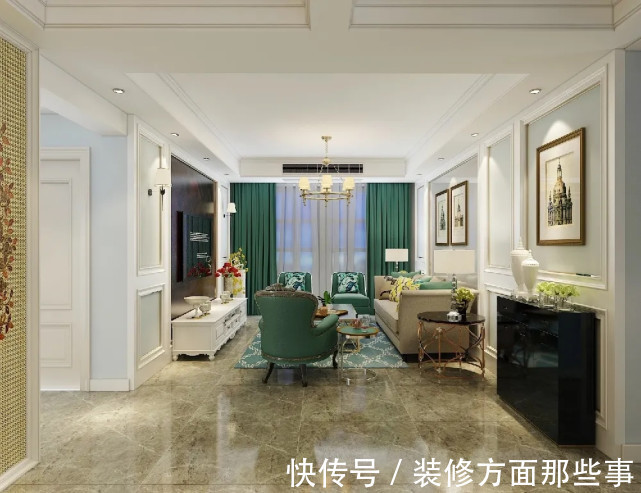 空间|130平美式复古和法式情怀让空间充满浪漫优雅的氛围