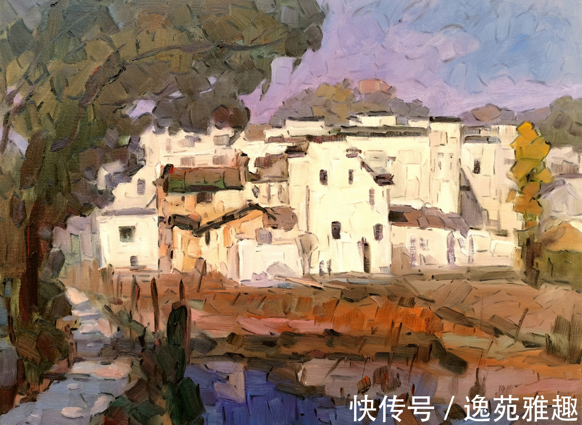油画@「作品欣赏」唯美的婺源,五彩斑斓!画家薛祥新写生作品欣赏