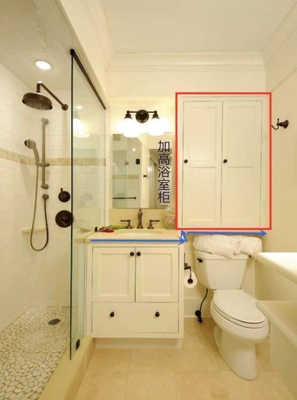 台面|我咋没想到,把L型洗漱台加高1米打柜子,双倍收纳跟别人不一样