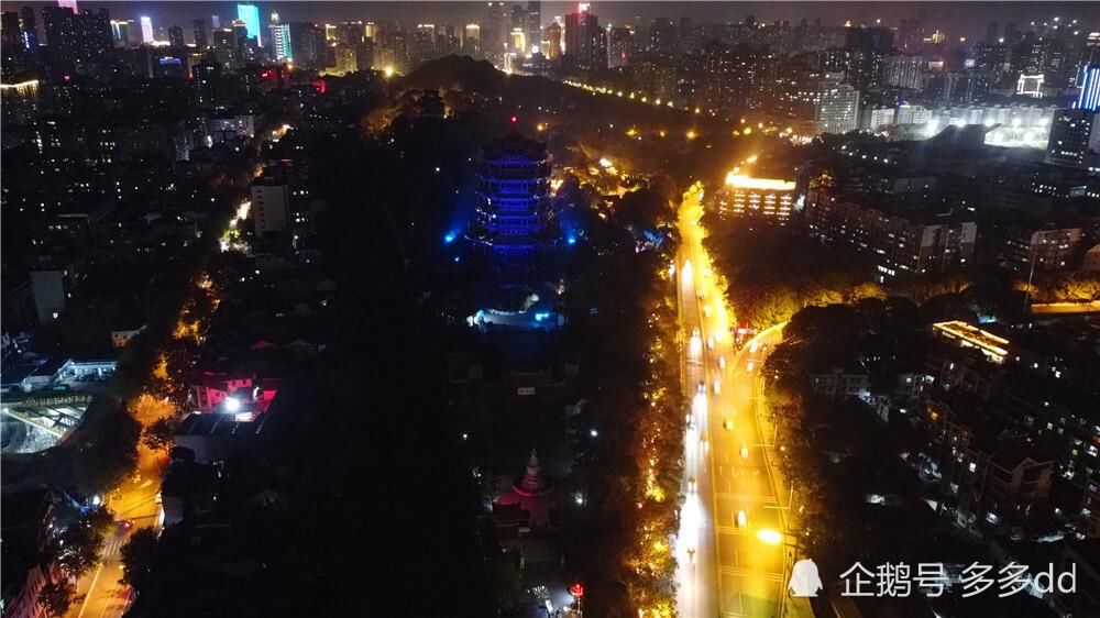 航拍大型实景光影秀|航拍《夜上黄鹤楼》和大桥夜景