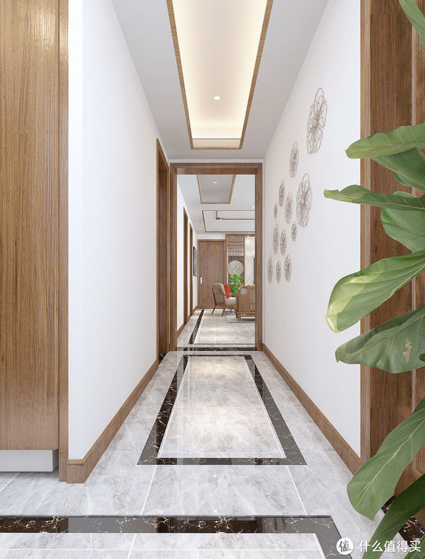 中式风格|横厅户型真的很舒服，看它的客厅就知道了，采光效果很好，有格调