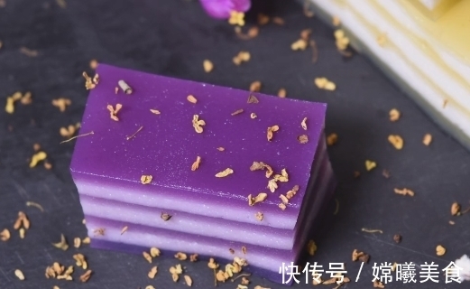 晶莹剔透|我家紫薯不蒸也不煮,简单2步做成千层糕,软嫩Q弹,好吃停不下来