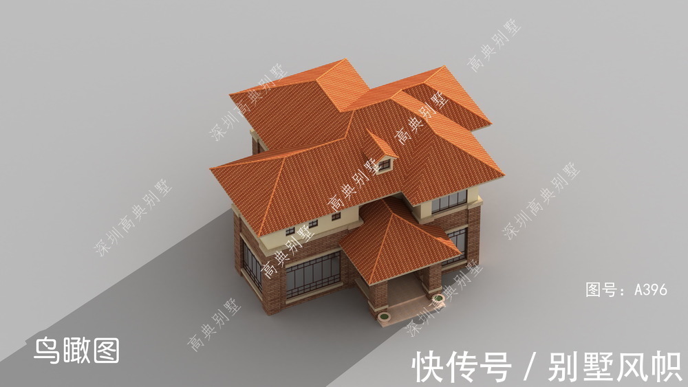 小别墅|实用的欧式小别墅,立面层次丰富,整体实用适合乡村盖房。