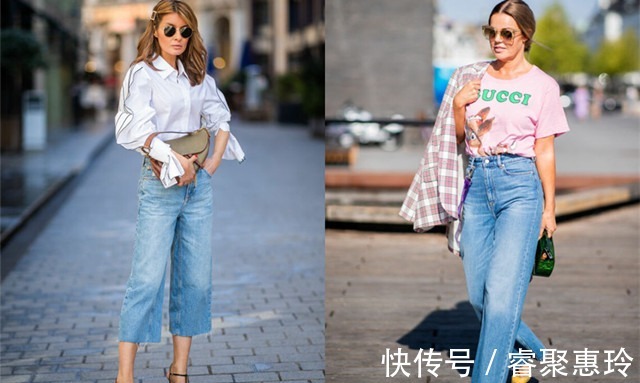 薄麻裤|初秋不要老穿薄麻裤,一条阔腿牛仔裤,让你避免寒酸且有型