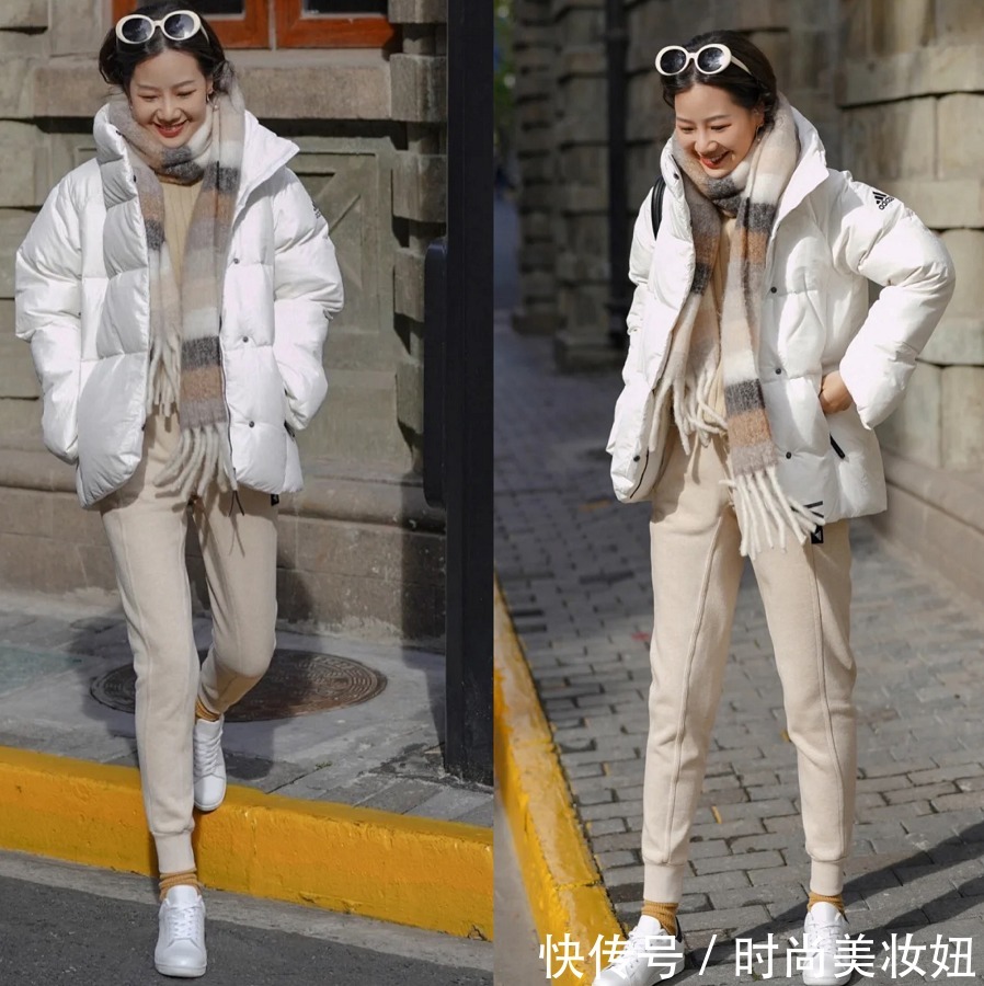 小脚裤|终于找到羽绒服的显瘦穿搭公式,“羽绒服+小脚裤”,保暖洋气