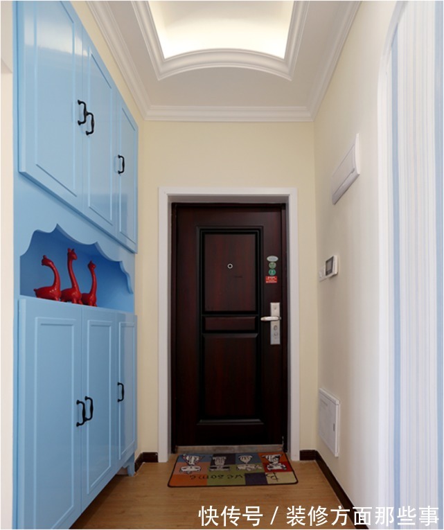 背景墙处|125平地中海风三居室,给孩子和父母一个阳光充足的娱乐空间