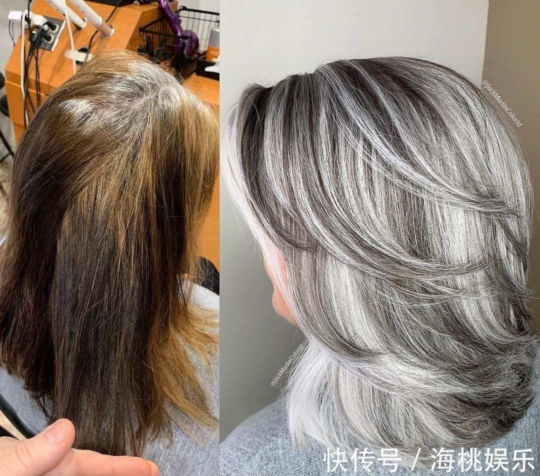 发色 头发花白的阿姨别再染发了，学学这13位阿姨，时尚好看显年轻