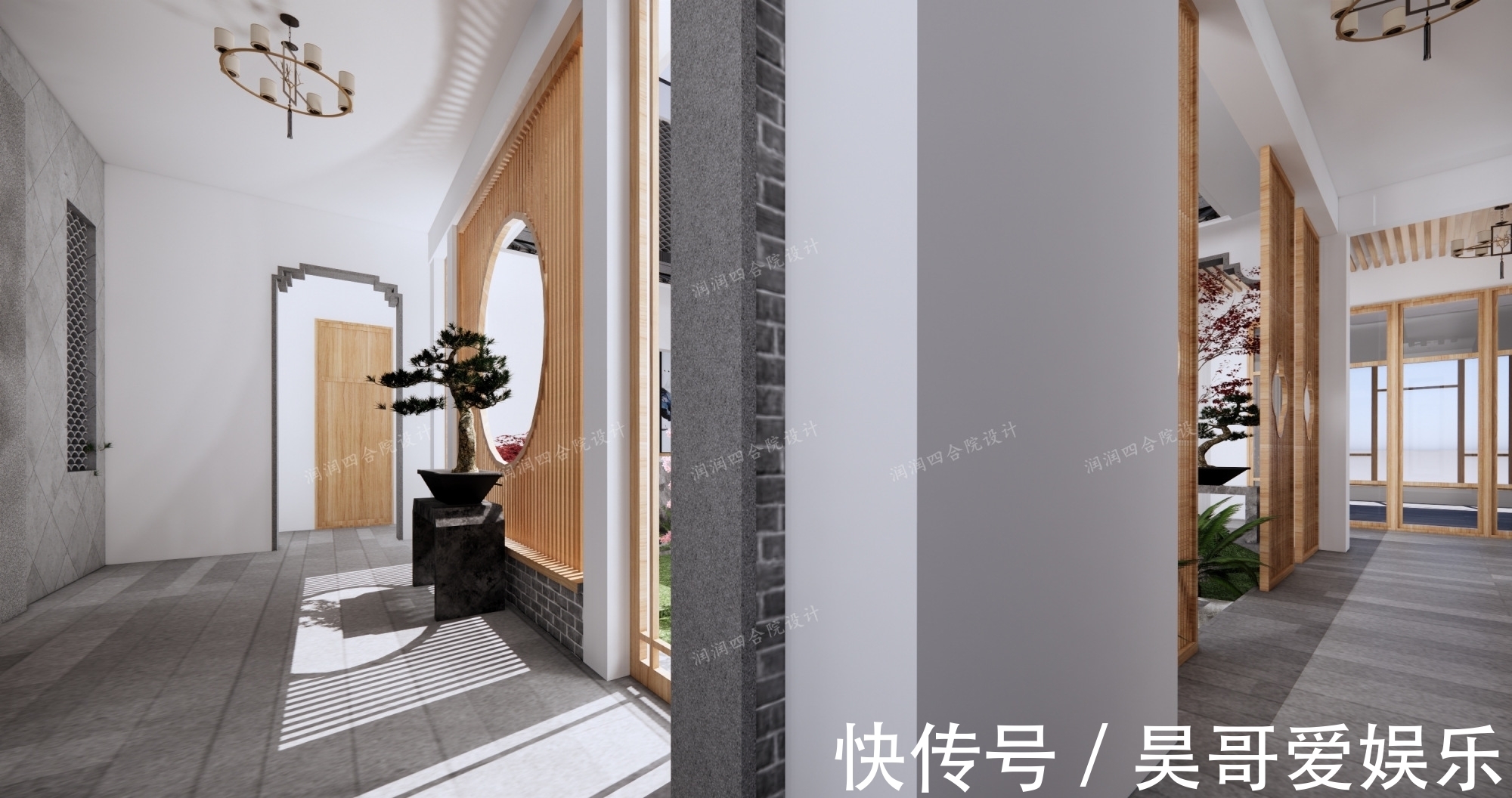 庭院|广东清远三层带地下室家族大宅现代四合院民宿28×20